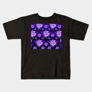 Purple Peony flower pattern Kids T-Shirt